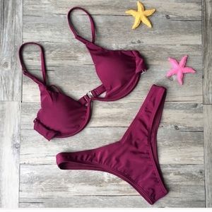 Red wire bikini!